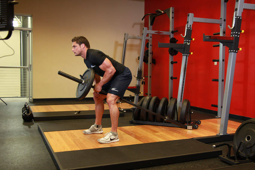 Bent Over One-Arm Long Bar Row