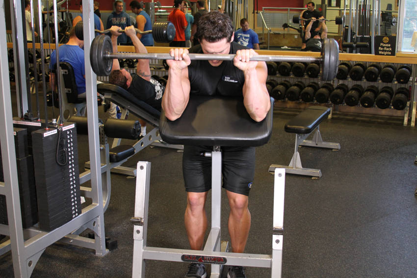 Reverse Barbell Preacher Curls