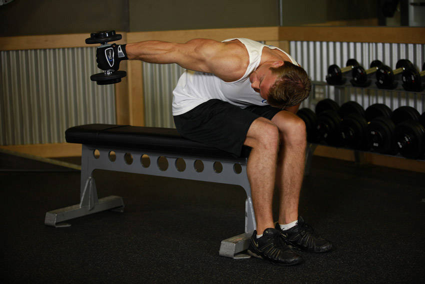 Seated Bent-Over One-Arm Dumbbell Triceps Extension
